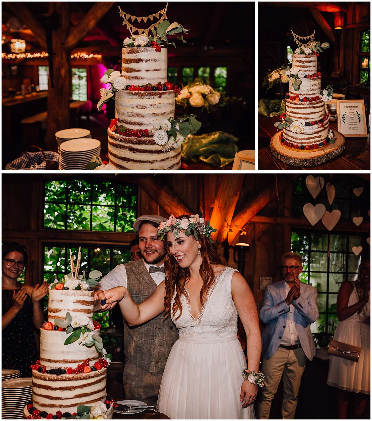 Hochzeitstorte auf einer Hochzeit auf dem Eventbauernhof Sprikeltrix in Erwitte