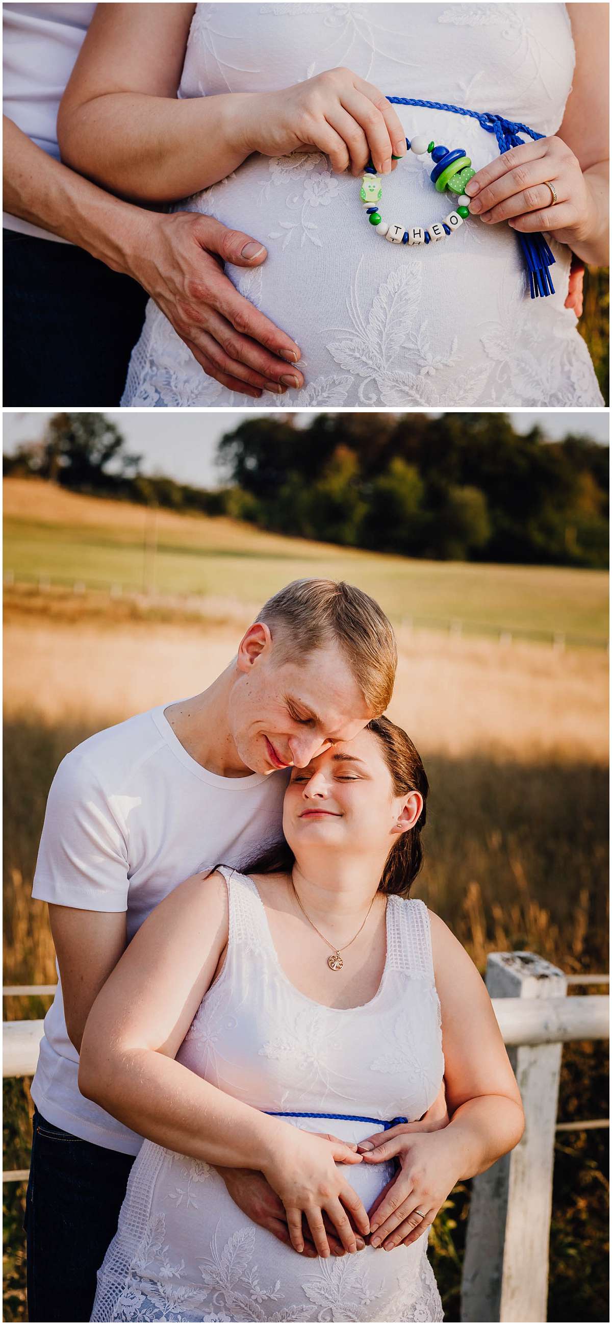 Babybauchshooting in Hattingen bei Sonnenuntergang