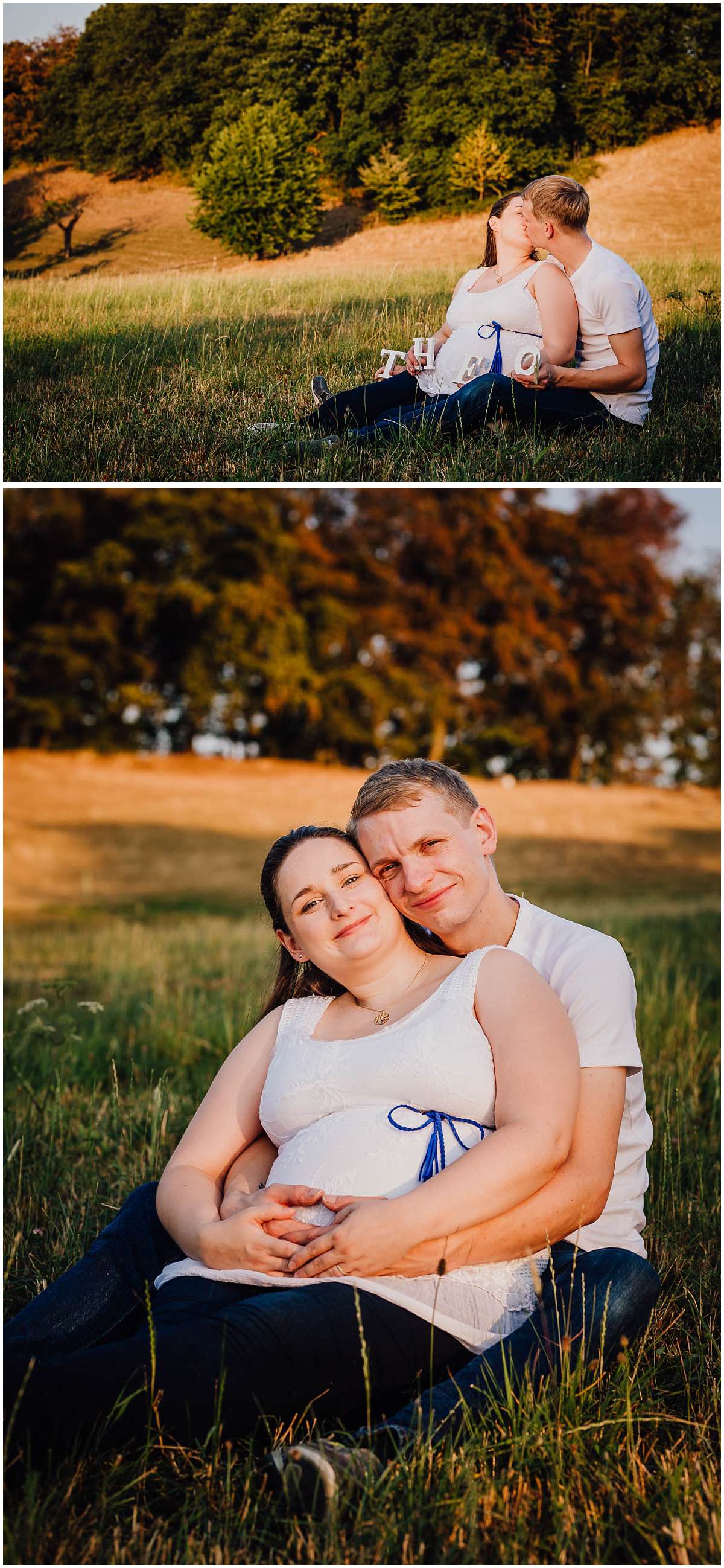 Babybauchshooting in Hattingen bei Sonnenuntergang