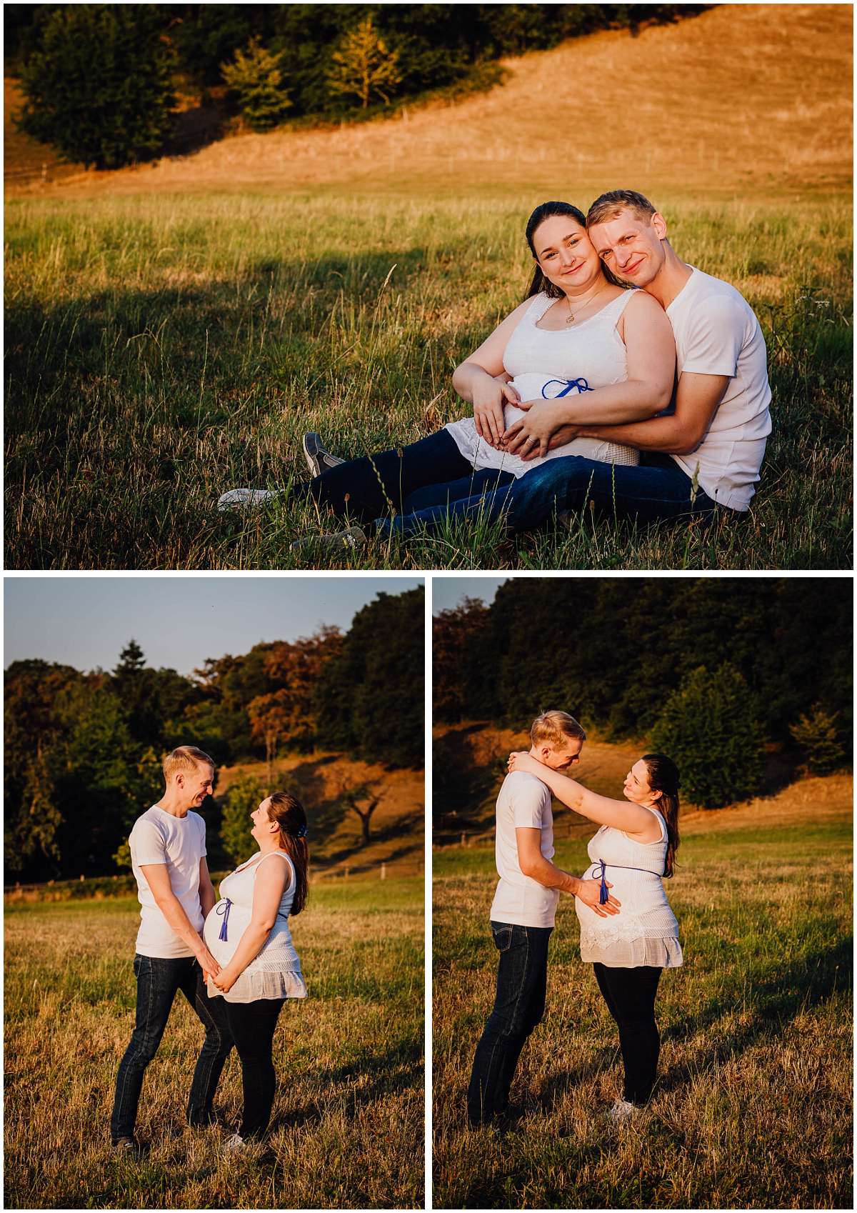 Babybauchshooting in Hattingen bei Sonnenuntergang