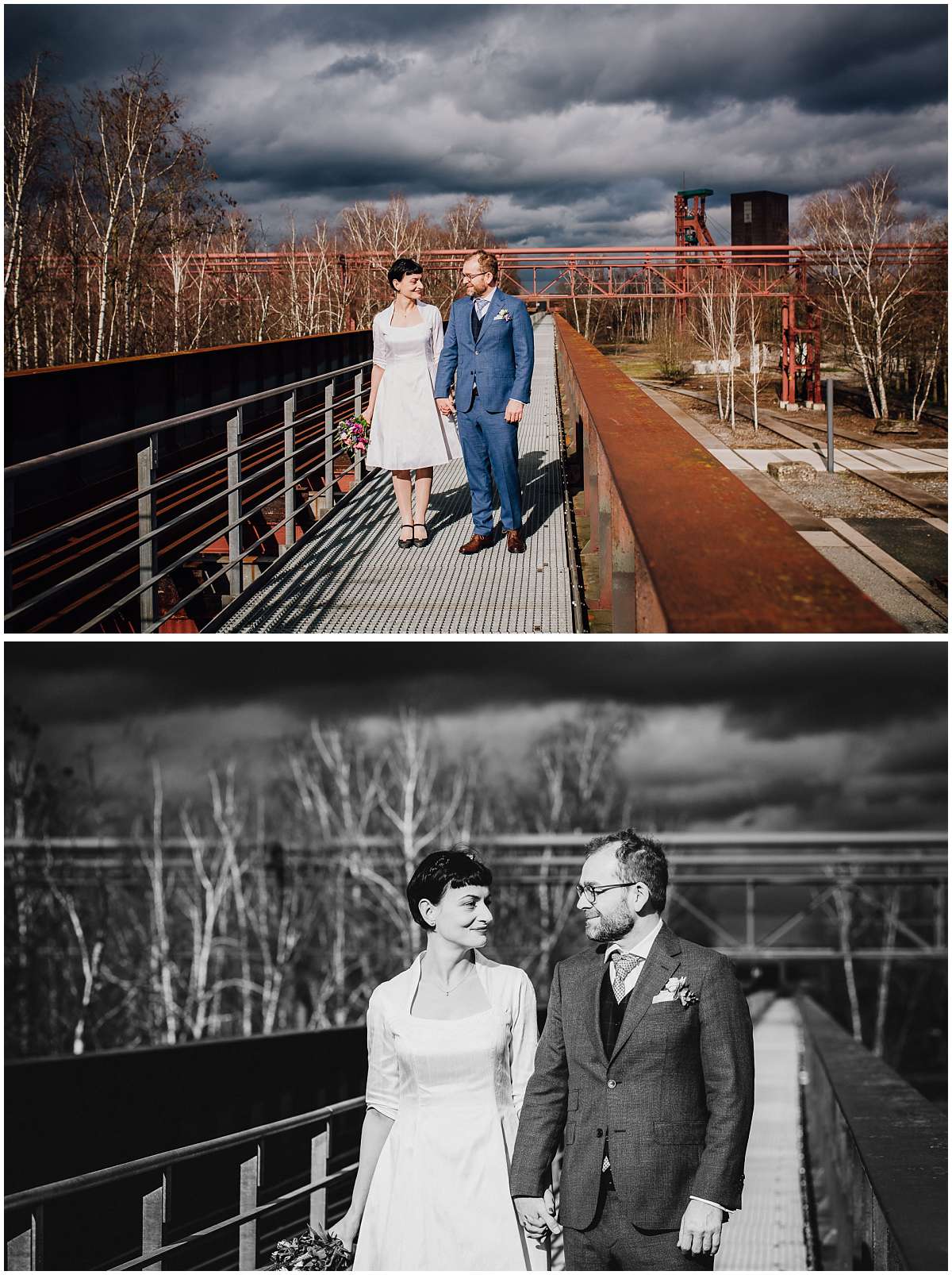 Hochzeitsfotos auf Zeche Zollverein in Essen