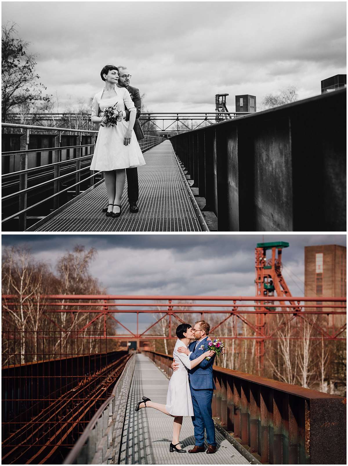 Hochzeitsfotos auf Zeche Zollverein in Essen