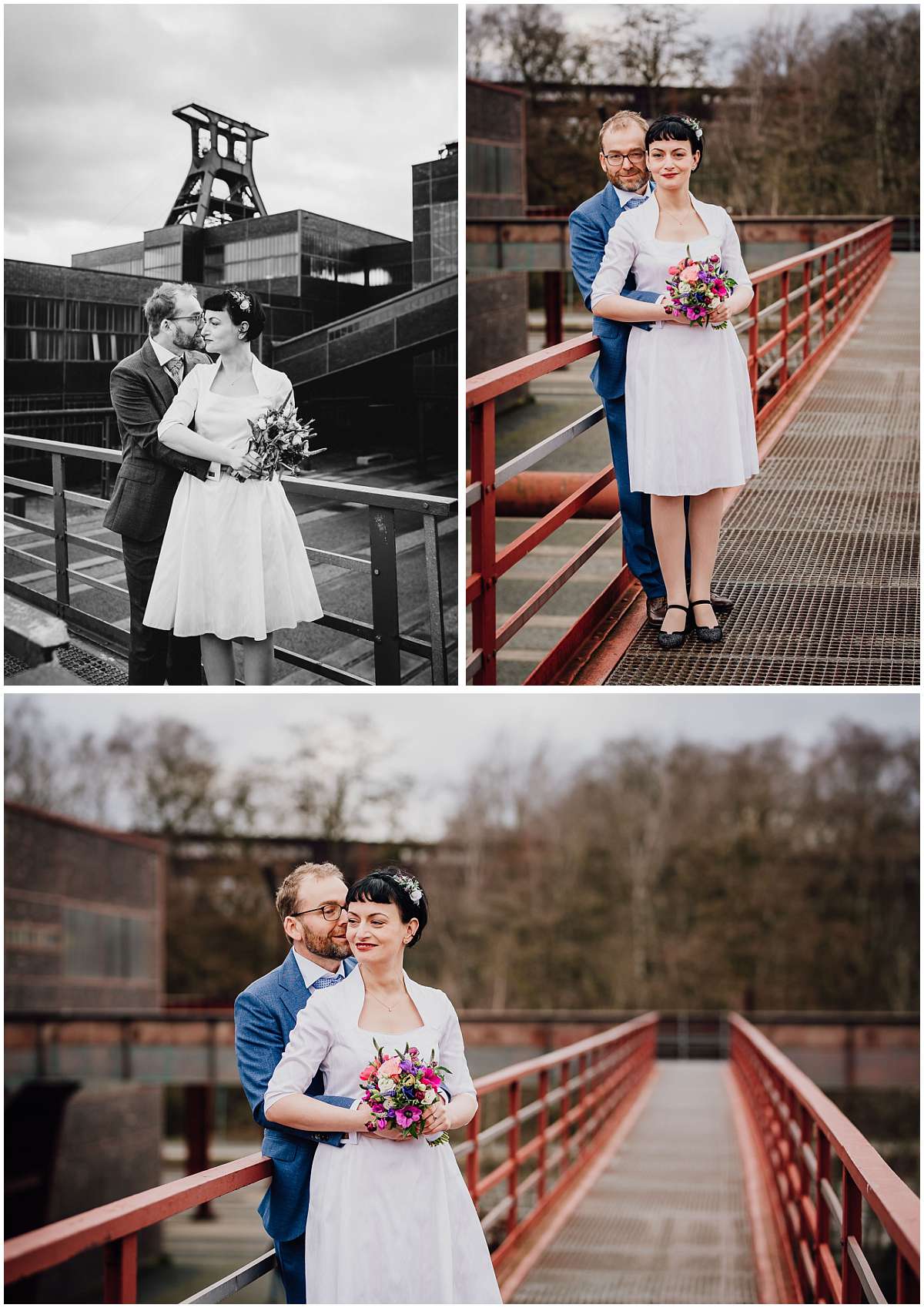 Hochzeitsfotos auf Zeche Zollverein in Essen