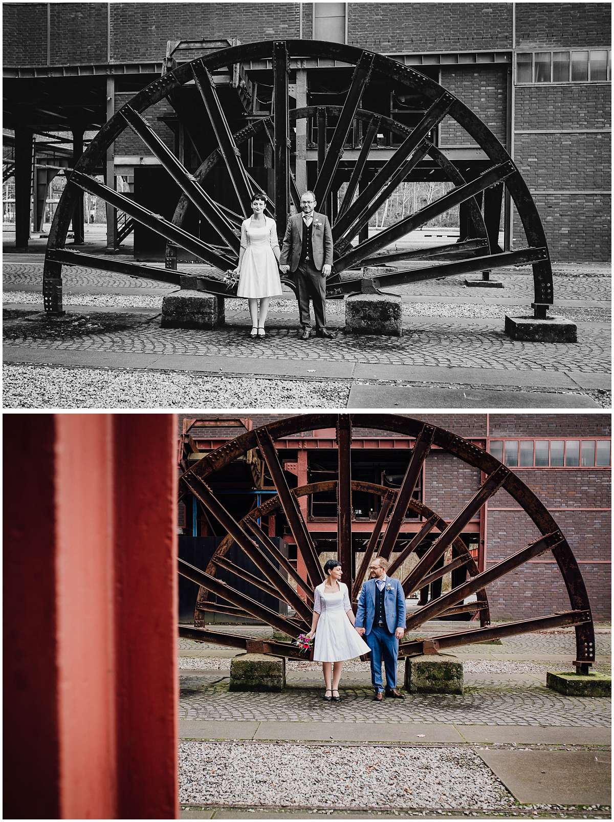 Hochzeitsfotos auf Zeche Zollverein in Essen