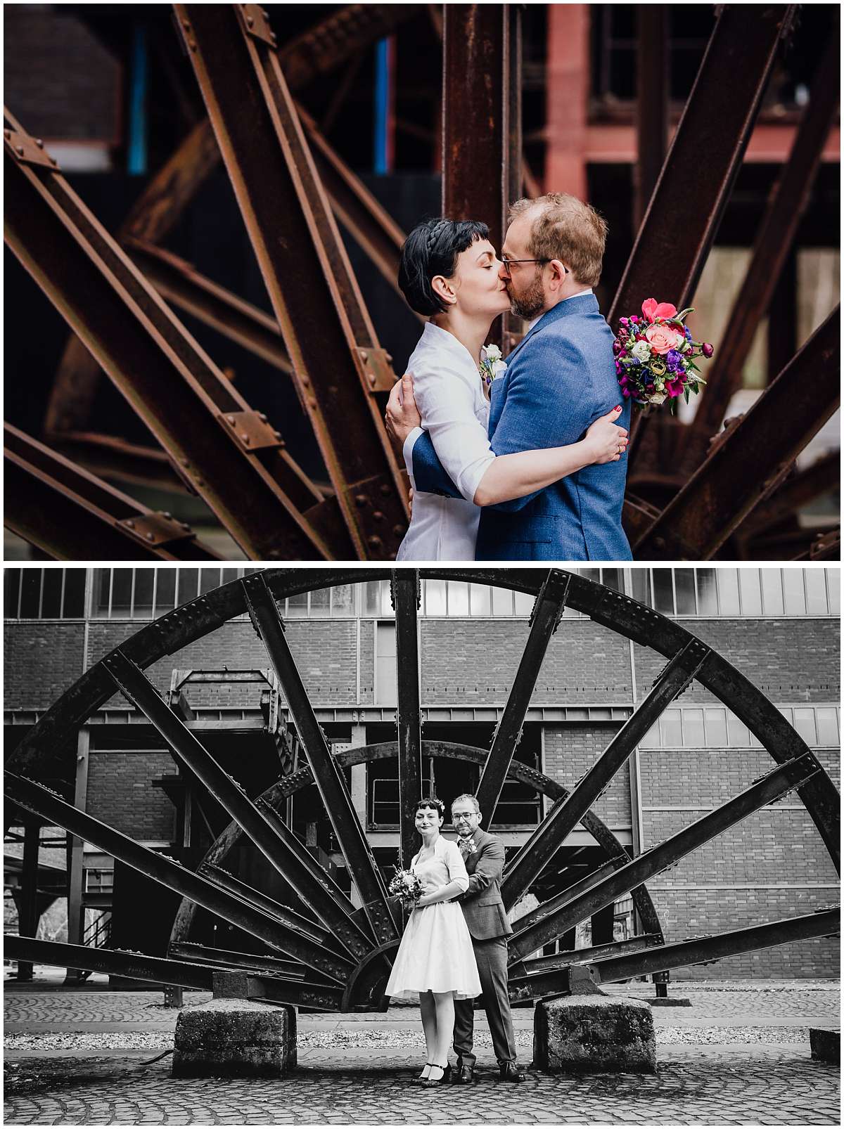 Hochzeitsfotos auf Zeche Zollverein in Essen