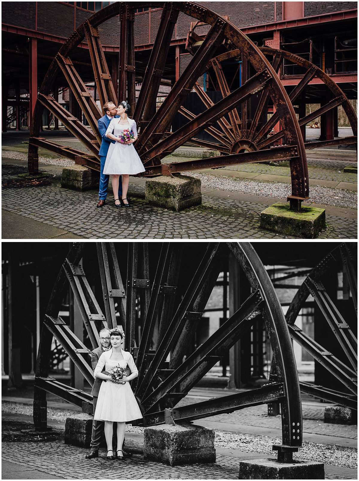 Hochzeitsfotos auf Zeche Zollverein in Essen