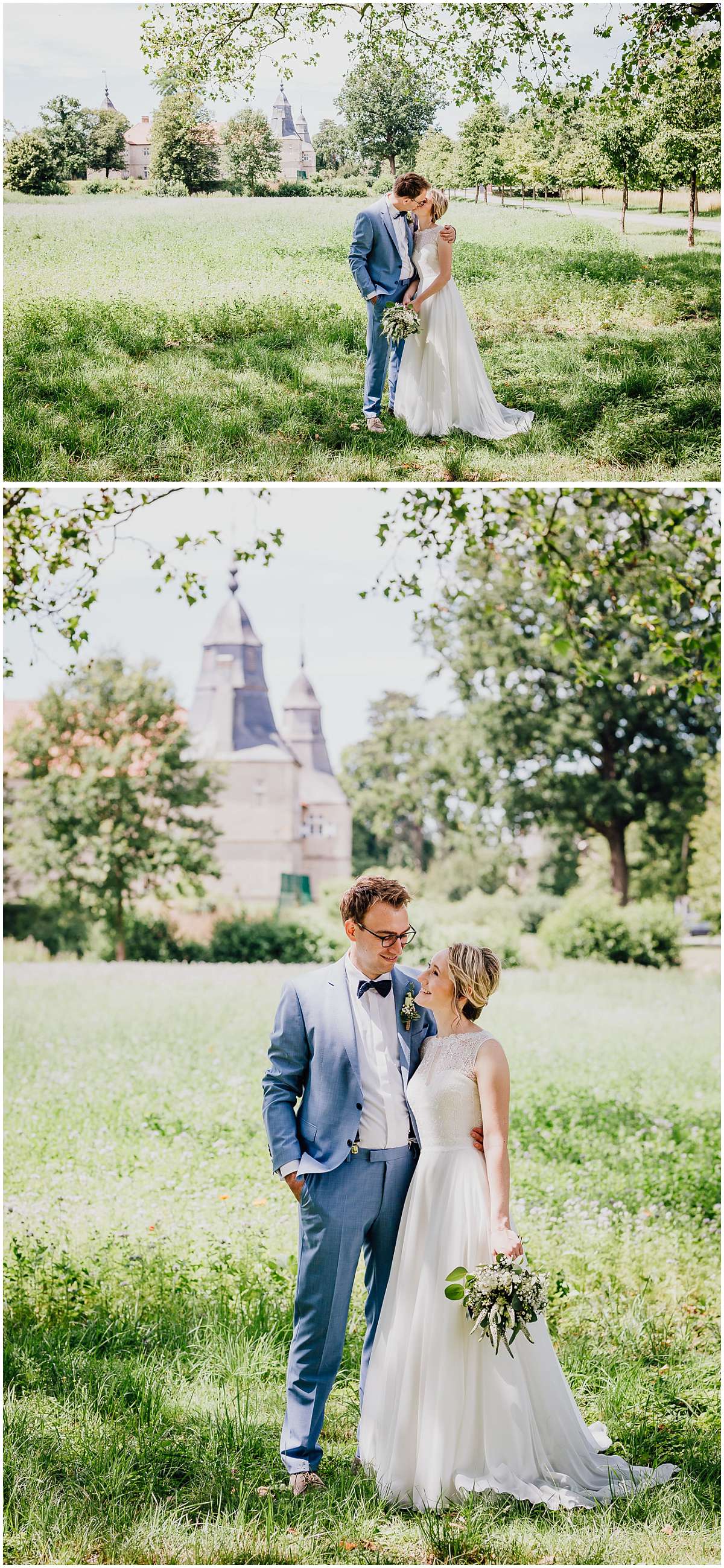 DIY Gartenhochzeit mit freier Trauung im Münsterland und Paarshooting auf Schloss Westerwinkel in Ascheberg