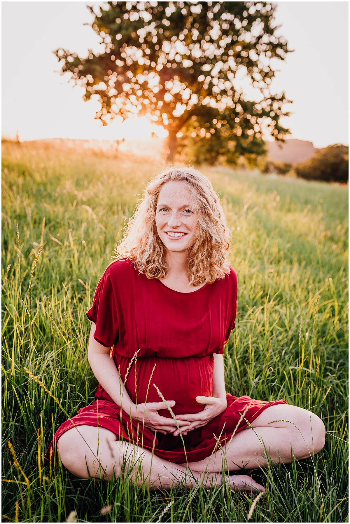 Fotograf Hattingen Babybauchfotos Babybauchshooting Natur Sonnenuntergang