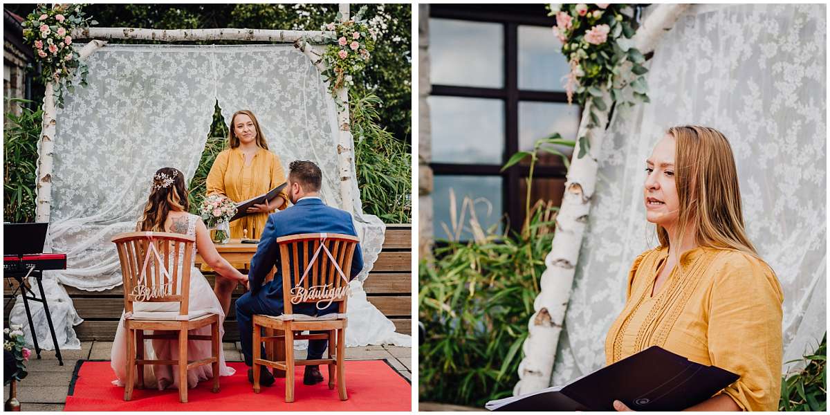 Hochzeitsfotograf Bochum Sommerhochzeit Corona draussen freie Trauung Kemnader See Seeblick Bochum