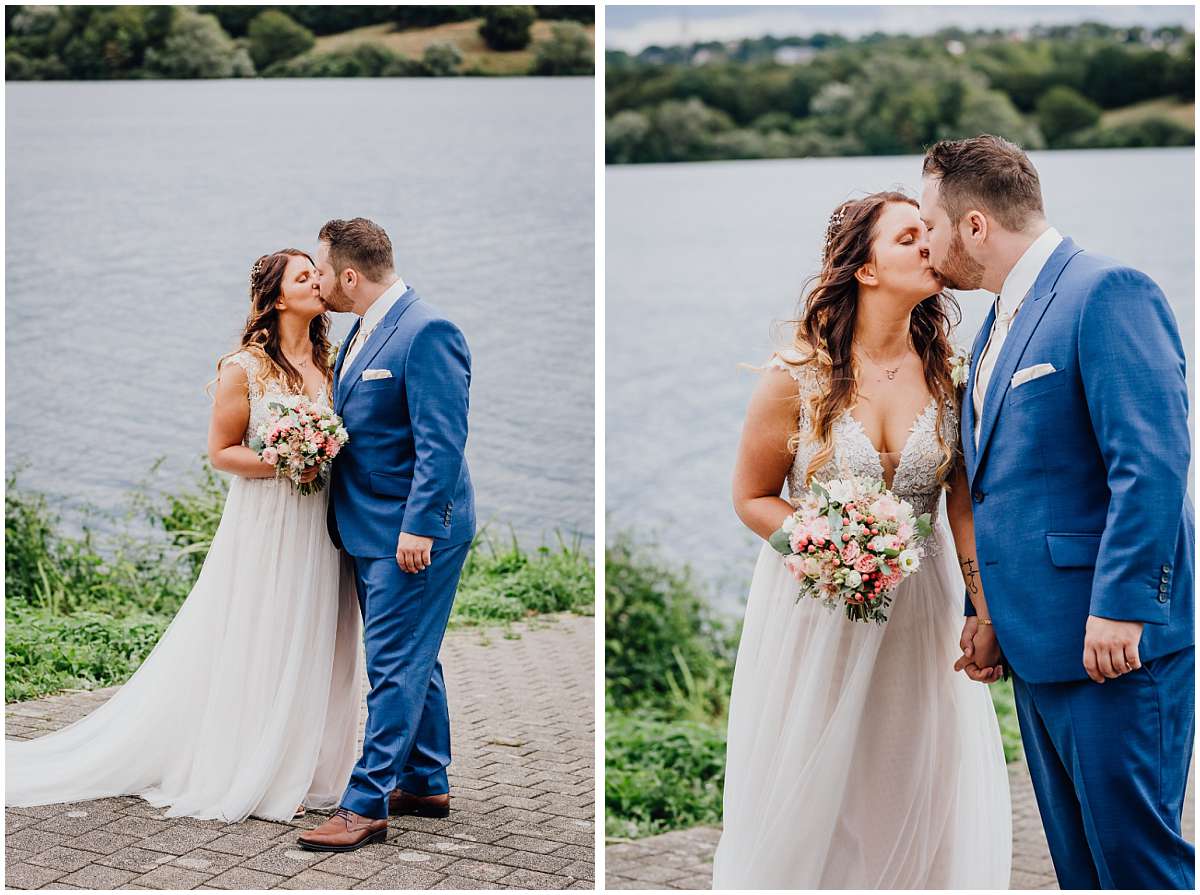 Hochzeitsfotograf Bochum Sommerhochzeit Corona draussen freie Trauung Kemnader See Seeblick Bochum Brautpaarfotos Brautpaarshooting