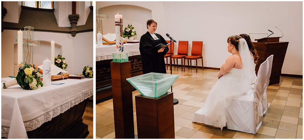 Hochzeitsfotograf Dinslaken Lesbische Hochzeit Frauenhochzeit gleichgeschlechtliche Ehe kirchliche Trauung Dorfkirche Hiesfeld Dinslaken