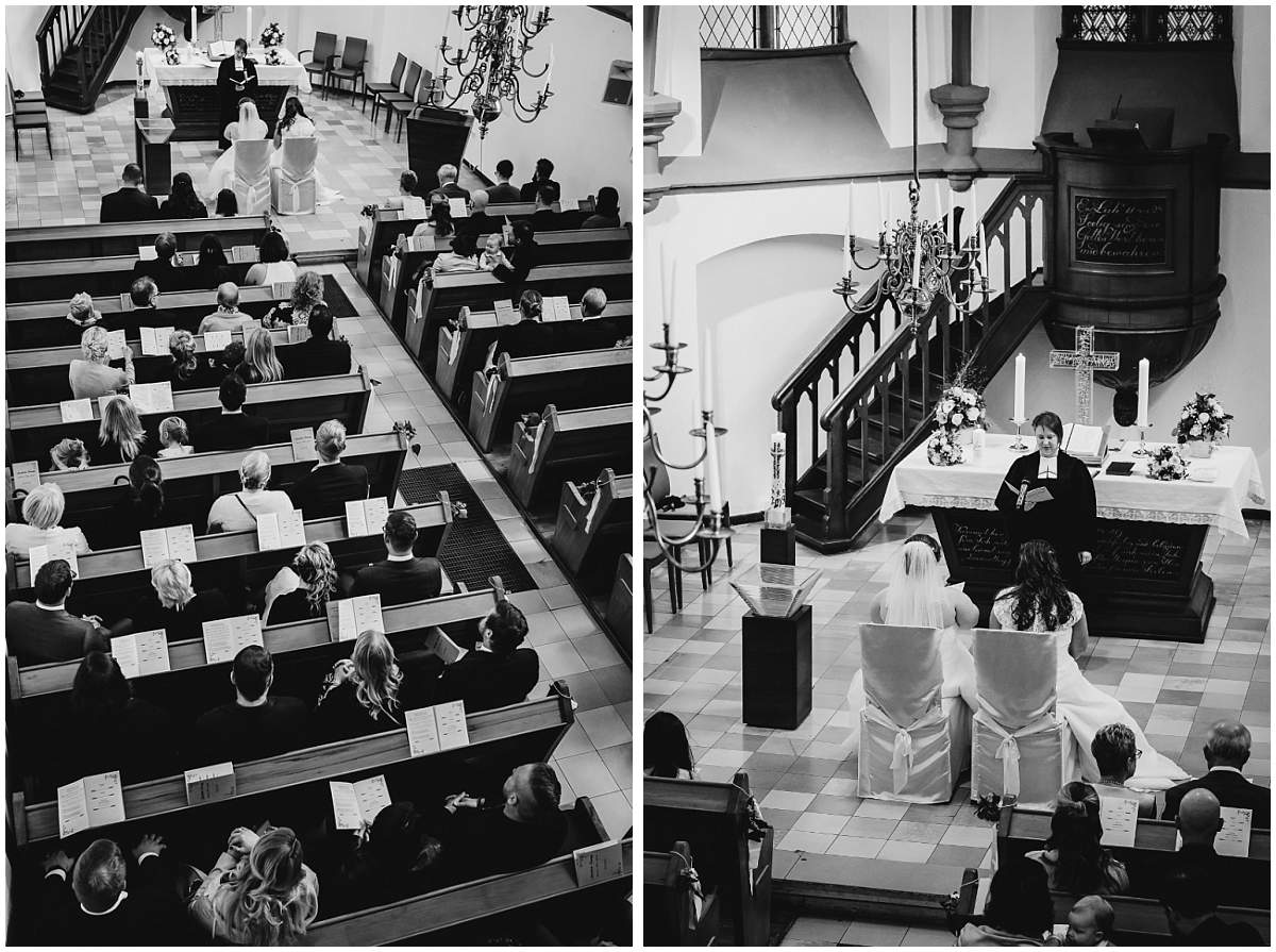 Hochzeitsfotograf Dinslaken Lesbische Hochzeit Frauenhochzeit gleichgeschlechtliche Ehe kirchliche Trauung Dorfkirche Hiesfeld Dinslaken