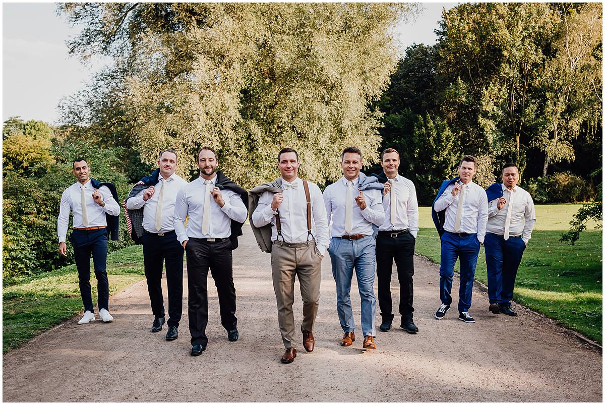 Hochzeitsfotograf Gelsenkirchen Schloss Berge Groomsmen
