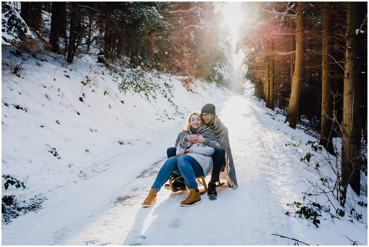 Schneeshooting Paarshooting im Winter in Hattingen Ruhrgebiet