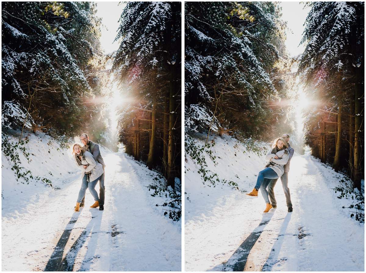 Schneeshooting Paarshooting im Winter in Hattingen Ruhrgebiet