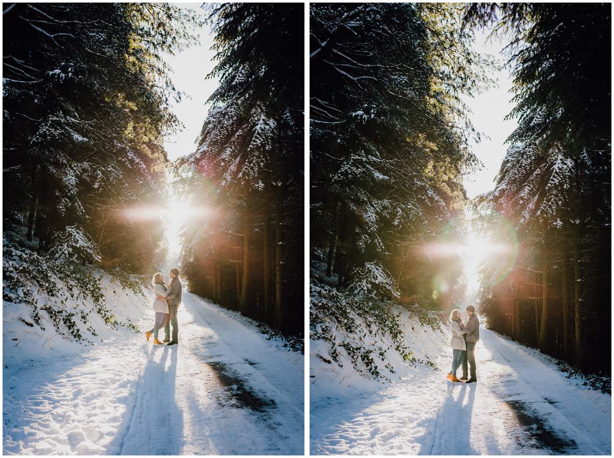 Schneeshooting Paarshooting im Winter in Hattingen Ruhrgebiet