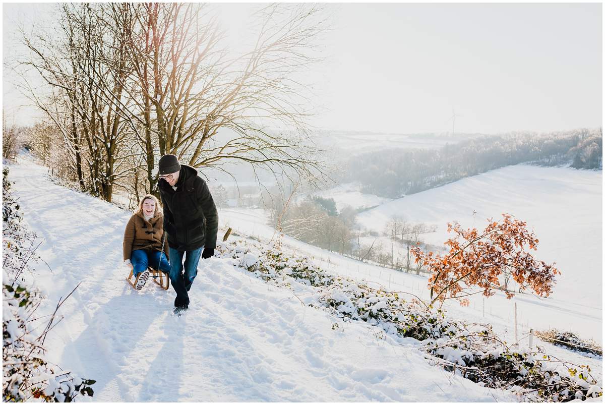 Schneeshooting Paarshooting im Winter in Hattingen Ruhrgebiet