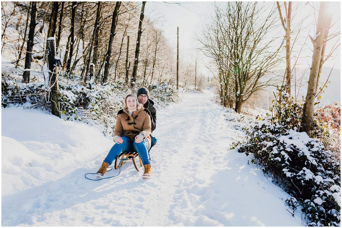 Schneeshooting Paarshooting im Winter in Hattingen Ruhrgebiet