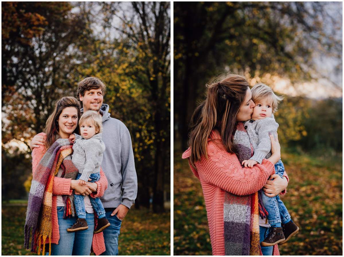 Herbstliches Familienshooting Familienfotos mit Kleinkind am Kemnader See in Hattingen