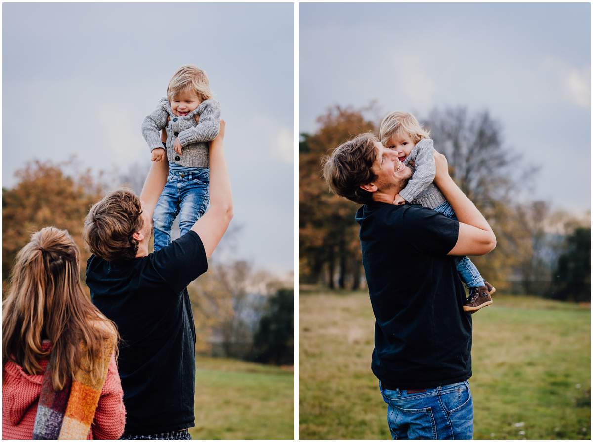 Herbstliches Familienshooting Familienfotos mit Kleinkind am Kemnader See in Hattingen