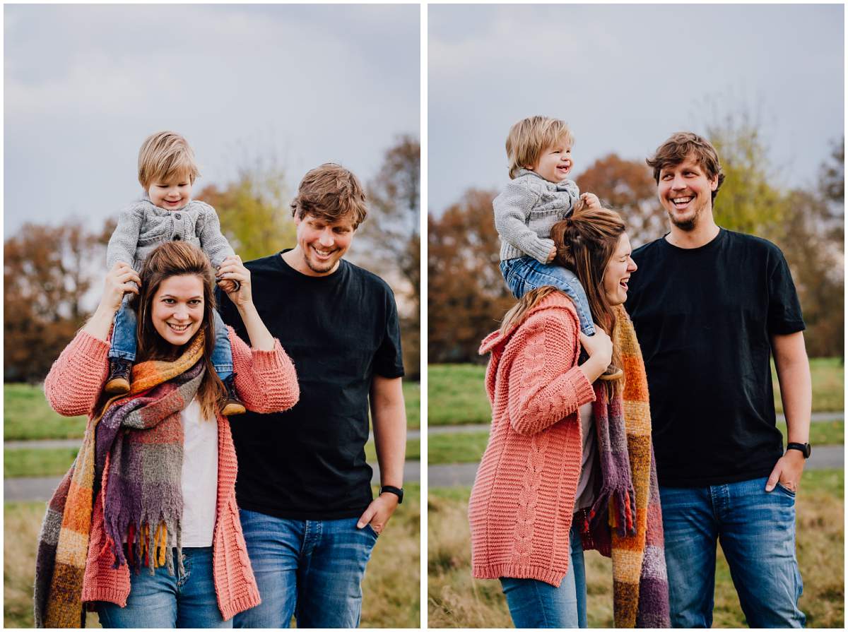 Herbstliches Familienshooting Familienfotos mit Kleinkind am Kemnader See in Hattingen