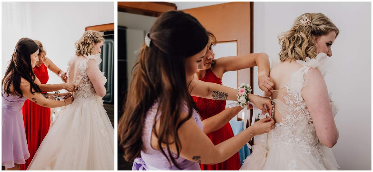 Getting Ready der Braut vor der kirchlichen Hochzeit in Mülheim an der Ruhr