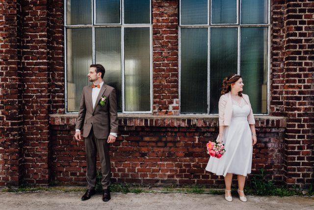 Hochzeitsfotograf Bochum, Brautpaarfotos an der Jahrhunderthalle in Bochum