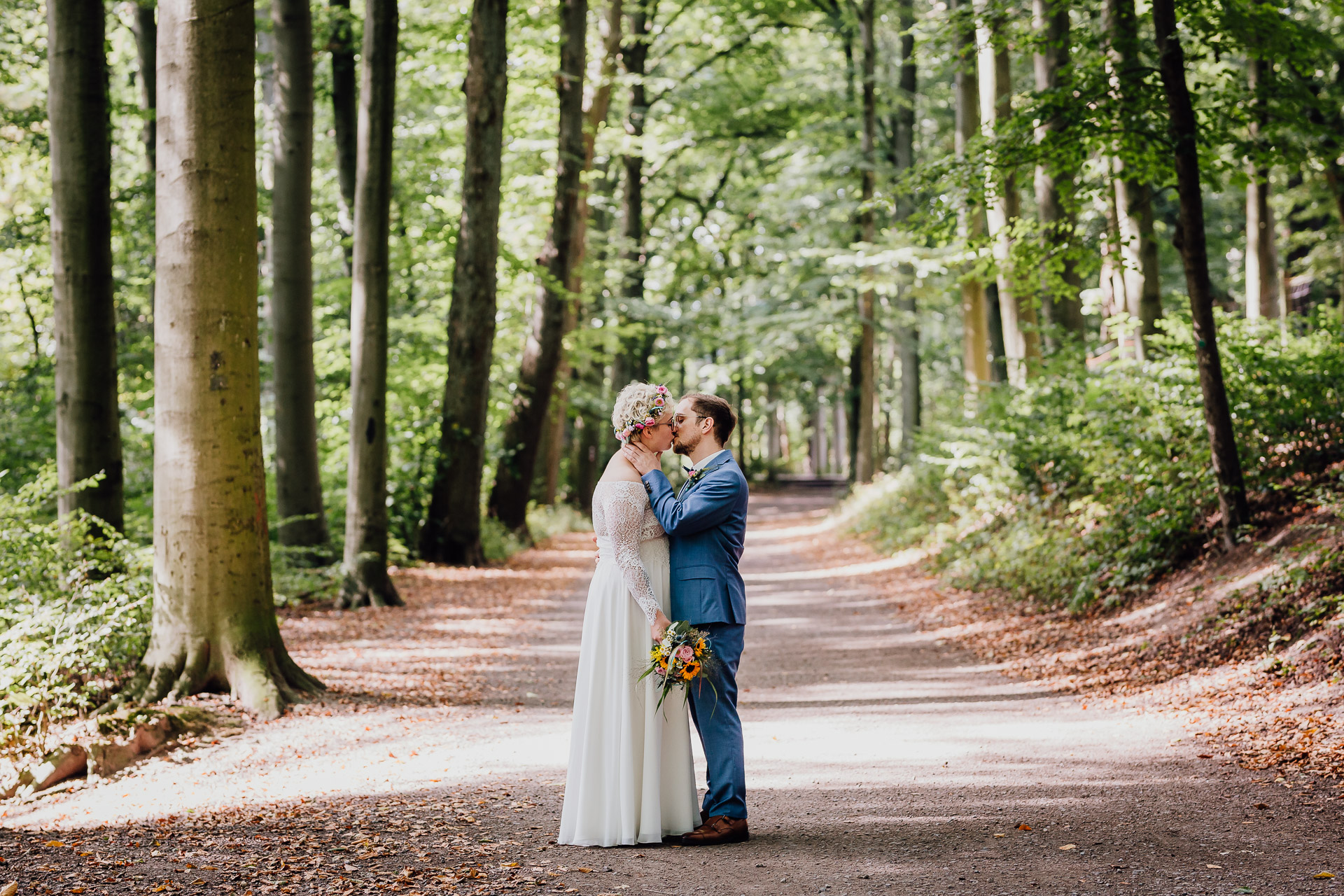 Hochzeitsfotograf Witten Brautpaarfotos am Haus Hohenstein in Witten